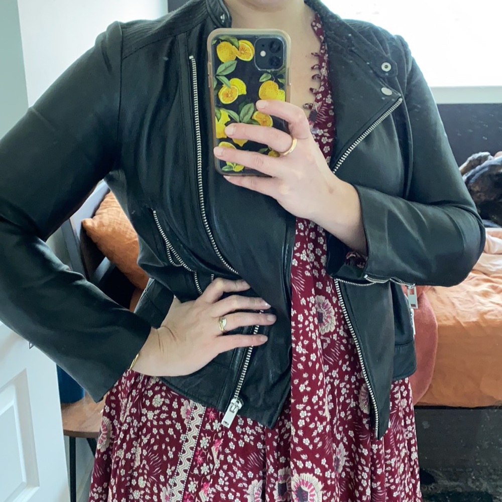 Mango Verona Leather Motorcycle Jacket - Picture 6 of 12